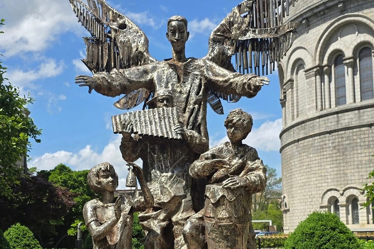 Angel of Harmony' statue back at cathedral after vandalism