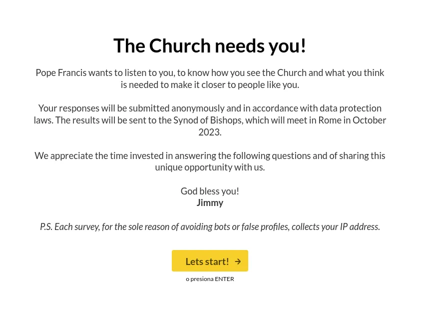 New Vatican survey seeks responses for the 2023 Synod on Synodality