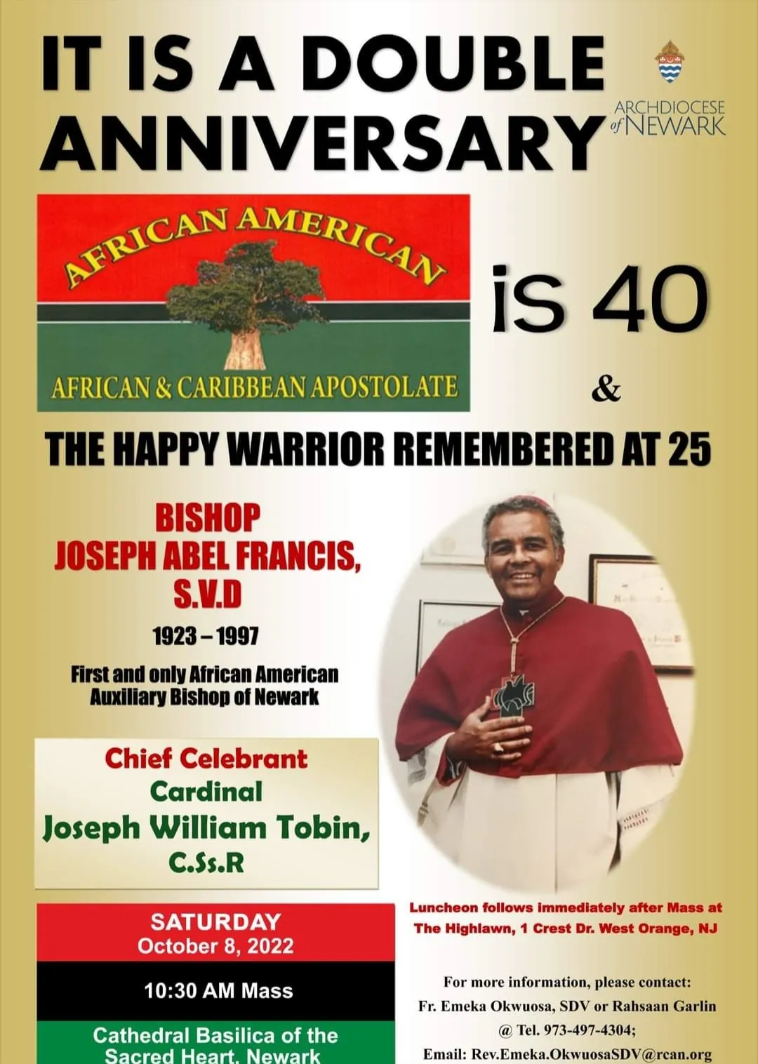 Archdiocese of Newark to celebrate late Black bishop, diaspora ministry on Saturday