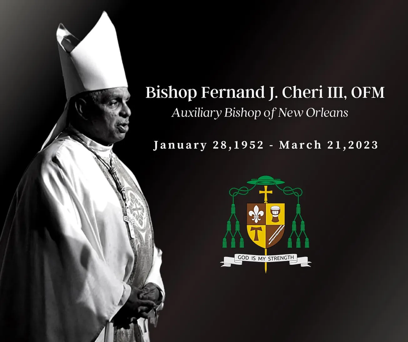 Bishop Fernand Cheri III, OFM of New Orleans, noted liturgist and preacher, dead at 71