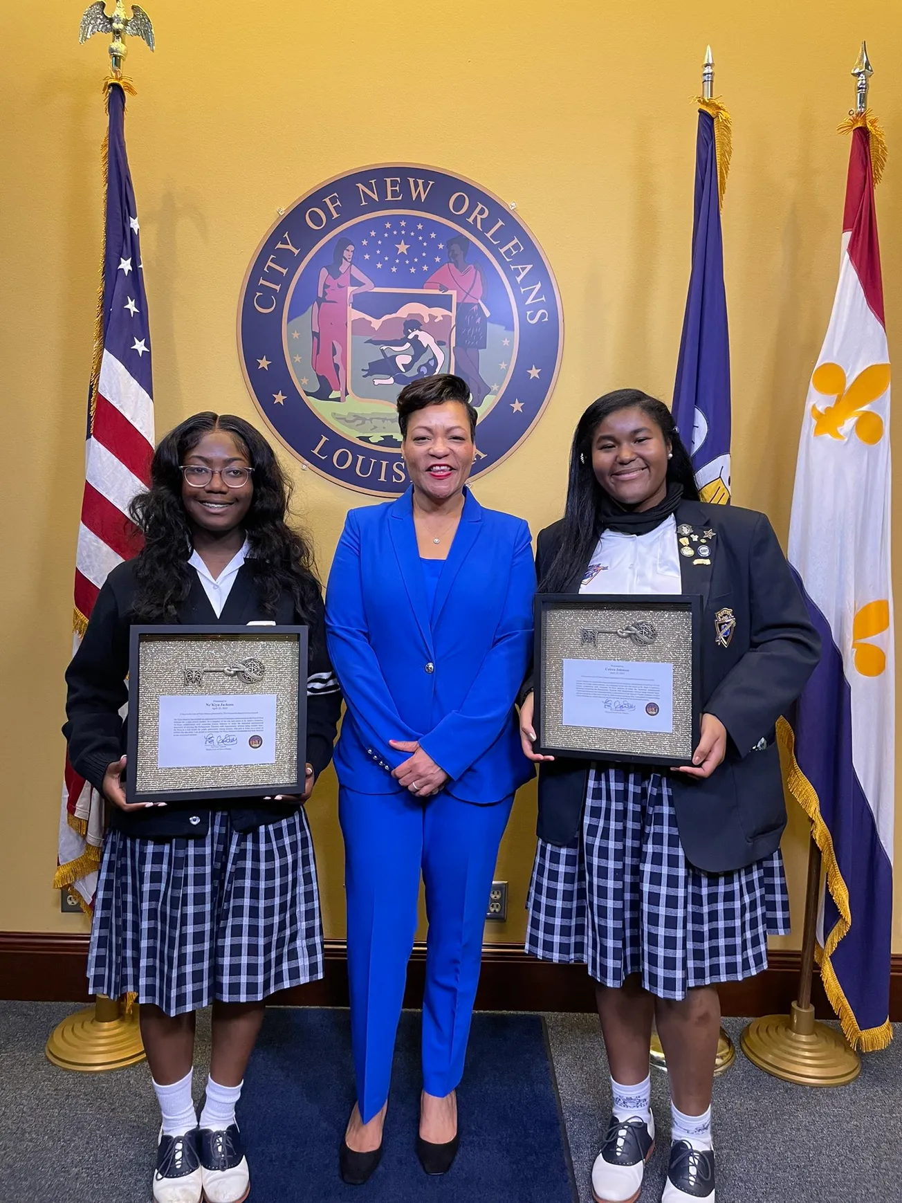 High school math whizzes receive keys to the city of New Orleans
