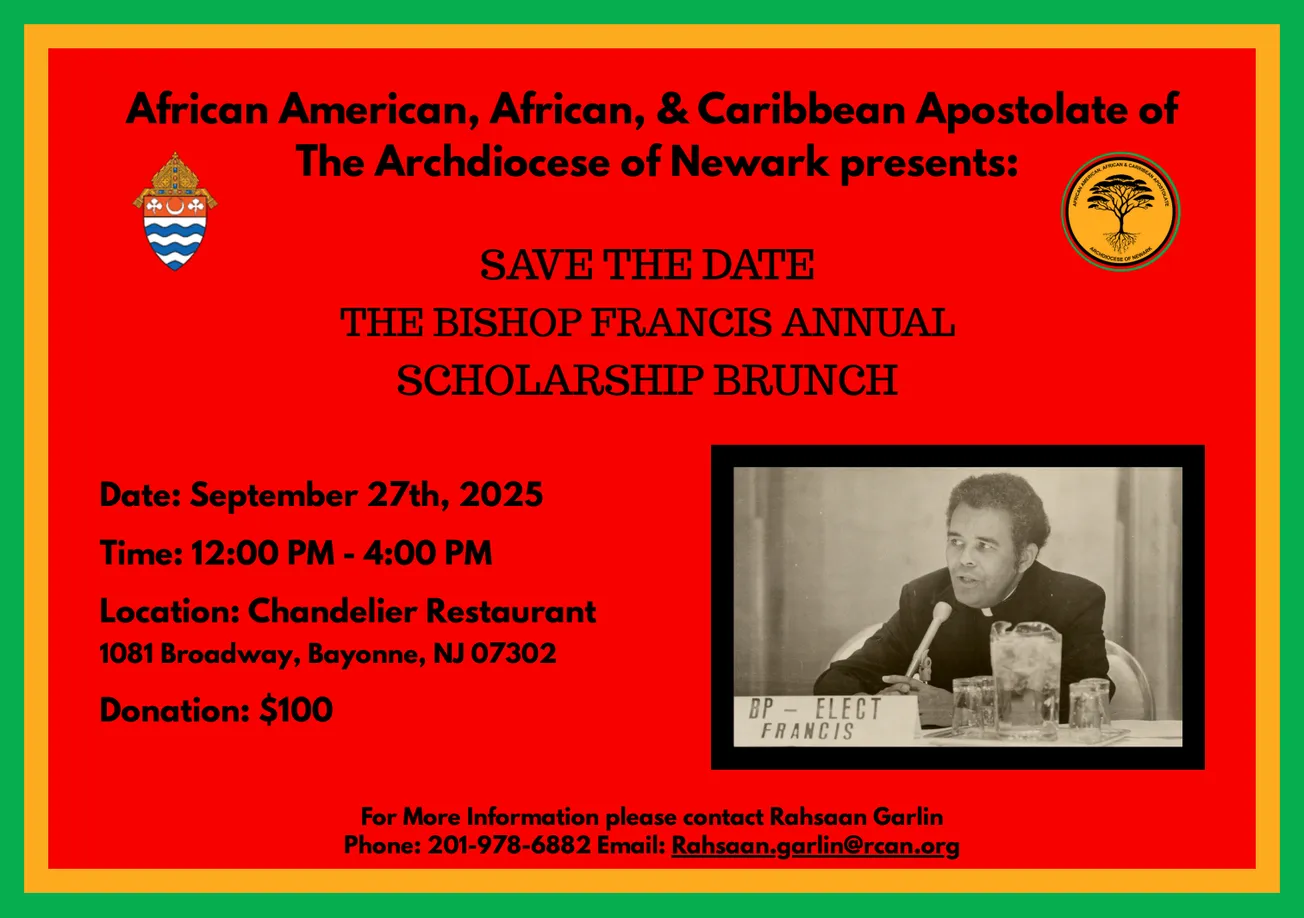 Bishop Francis Scholarship Brunch set for September in Newark